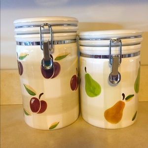 TWO FRUIT PATTERN CANISTERS